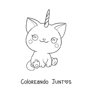 Gaticornio kawaii sentado