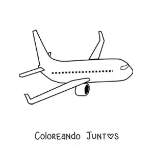 Imagen para colorear de un avión comercial