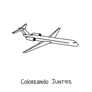 Imagen para colorear de un avión comercial