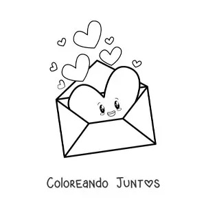 Imagen para colorear de carta del dia de los enamorados
