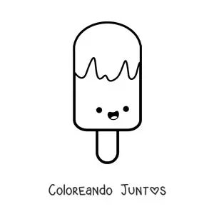 Imagen para colorear de paleta kawaii animada