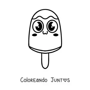 Imagen para colorear de paleta kawaii con ojos grandes