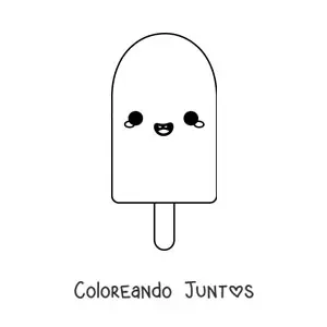 Imagen para colorear de paleta animada kawaii fácil