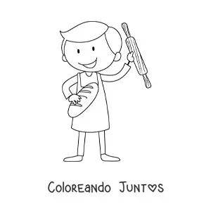 Niño panadero animado
