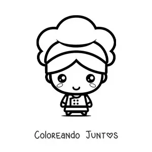 Imagen para colorear de chef kawaii grande