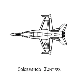 Imagen para colorear de un avión de combate caza f18