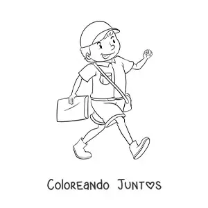 Imagen para colorear de cartero animado trabajando