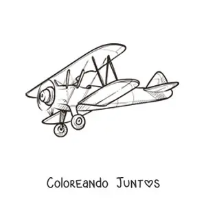 Imagen para colorear de un biplano