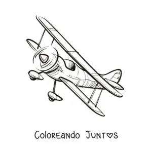 Imagen para colorear de un biplano