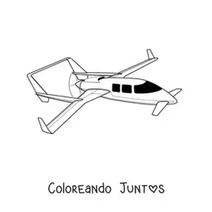 Imagen para colorear de un avión pequeño