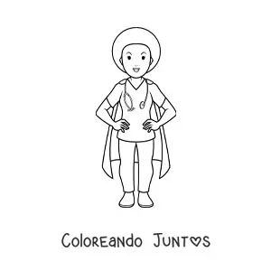 Imagen para colorear de enfermera kawaii animada