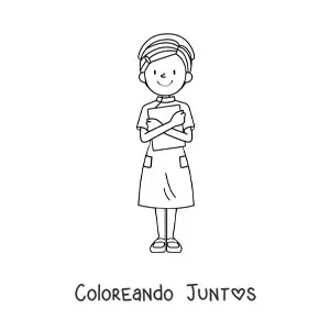 Imagen para colorear de enfermera animada