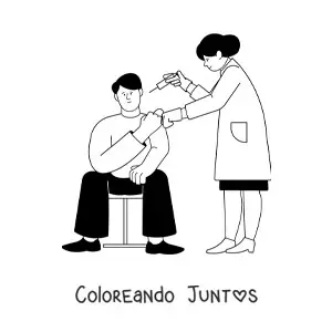Imagen para colorear de enfermera inyectando a un paciente