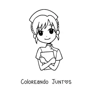 Imagen para colorear de enfermera fácil