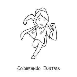 Imagen para colorear de enfermera superheroína