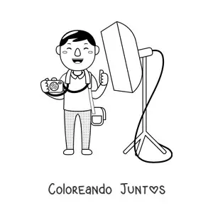 Imagen para colorear de fotógrafo profesional animado