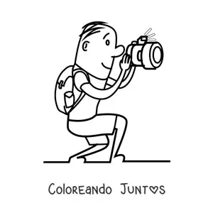 Imagen para colorear de caricatura de un fotógrafo