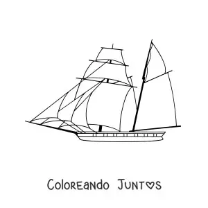 Imagen para colorear de un velero