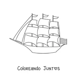 Imagen para colorear de un galeón