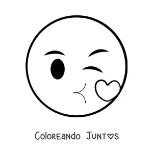 Imagen para colorear de emoji de beso grande