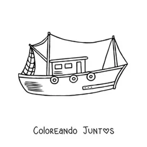 Imagen para colorear de un barco pesquero