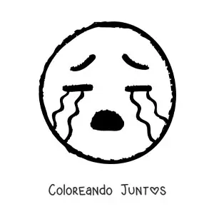 Imagen para colorear de emoji llorando grande