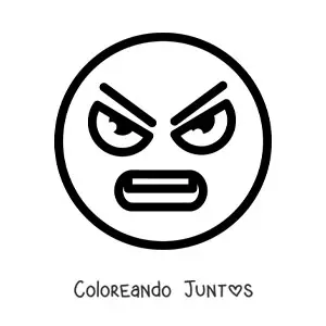 Imagen para colorear de carita enojada grande