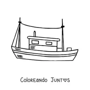 Imagen para colorear de un barco pesquero