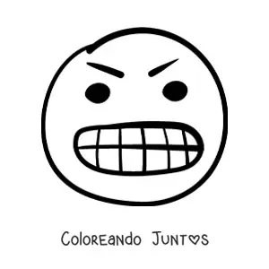 Imagen para colorear de carita furiosa fácil