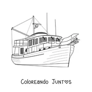 Imagen para colorear de un barco pesquero