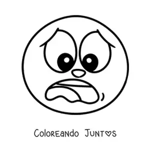 Imagen para colorear de emoji miedoso gritando