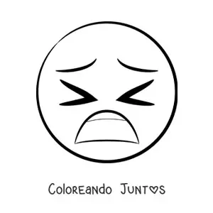 Imagen para colorear de emoji de temor