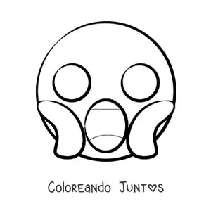 Imagen para colorear de cara gritando de miedo