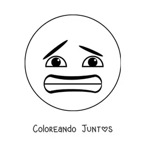 Imagen para colorear de emoji miedoso