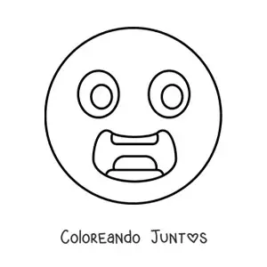 Imagen para colorear de emoji de miedo