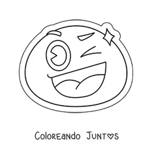 Imagen para colorear de emoji alegre
