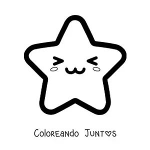 Imagen para colorear de emoji de estrella feliz kawaii