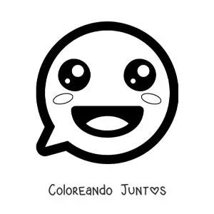 Imagen para colorear de emoji de cara sonriente kawaii