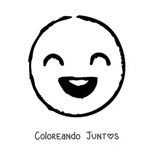 Imagen para colorear de emoji de felicidad