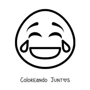 Imagen para colorear de emoticón de carita riendo
