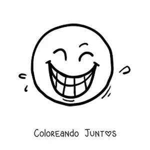 Imagen para colorear de emoticón de cara riendo