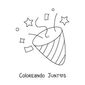 Imagen para colorear de emoji de popper de fiesta