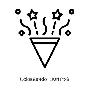 Imagen para colorear de emoji de popper de fiesta de cumpleaños
