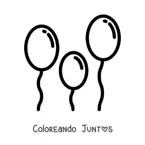 Imagen para colorear de emoji de globos de fiesta