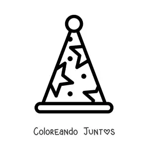 Imagen para colorear de emoji de gorro de fiesta