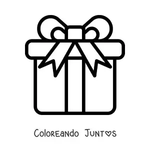 Imagen para colorear de emoji de regalo de cumpleaños grande