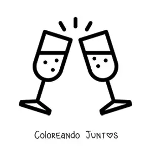 Imagen para colorear de emoji de brindis de cumpleaños