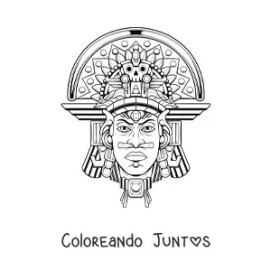 Imagen para colorear de hombre con tocado azteca