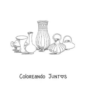 Imagen para colorear de cerámica azteca
