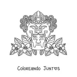 Imagen para colorear de arte de la civilización azteca